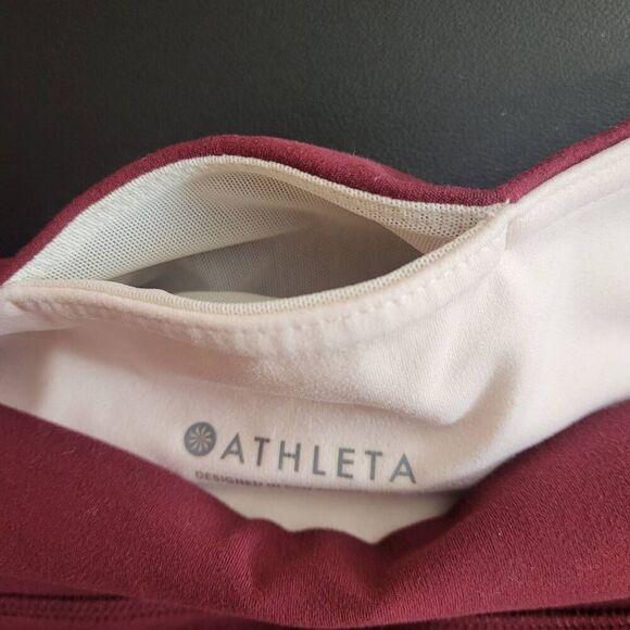 Athleta Womens Elation Asym 7/8 Leggings Size Small Maroon Powervita Athletic - Picture 4 of 10